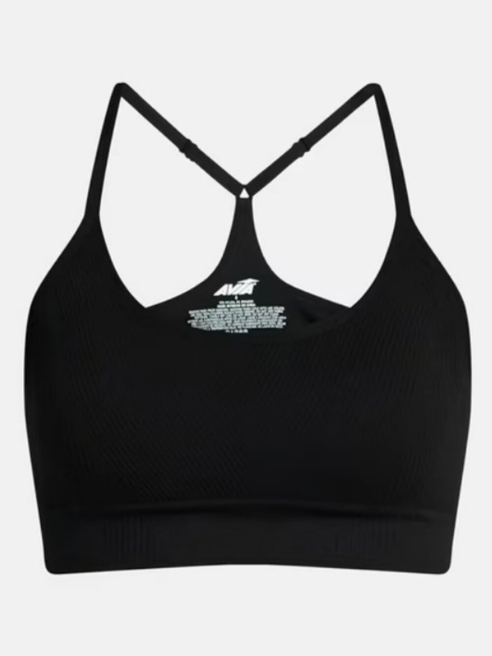 Avia Black Textured Racerback Sports Bra, Women’s XXXL